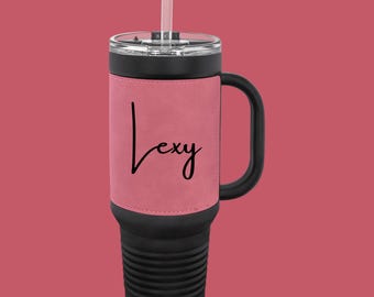 Vaso personalizado de polipiel de 40 oz: taza de viaje de acero inoxidable grabada con láser
