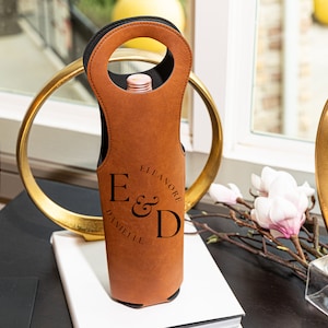 Personalisierte Wein Tasche Gravierte Wein Tasche Benutzerdefinierte Wein Tasche Kunstleder Wein Tasche Leder Wein Tasche Einweihungsparty Jubiläum Baby-Dusche