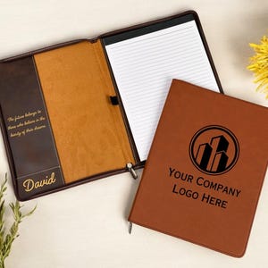 Personalized Refillable Portfolio Company Gifts Portfolio With Zipper Custom Leather Portfolio Personalized Padfolio Business Gift Phd Gift