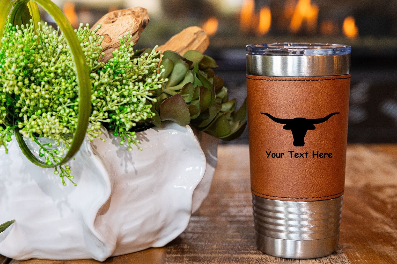 Yeti Rambler Sleeve in Horween Leather - Personalized and Made to Orde –  Custom Leather and Pen