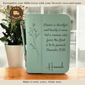 Custom Leather Bible Cover Engraved Bible Cover Custom Book Cover Religious Gift Custom Gift Leather Book Cover Gift For Her Christmas Gifts