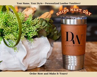 Personalized Leatherette Tumbler: Engraved Gift