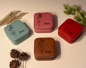 Custom Jewelry Box Leather Jewelry Case Bridesmaid Jewelry Best Friend Gift Bridesmaid Gift Box Jewelry Organizer Custom Jewelry Case