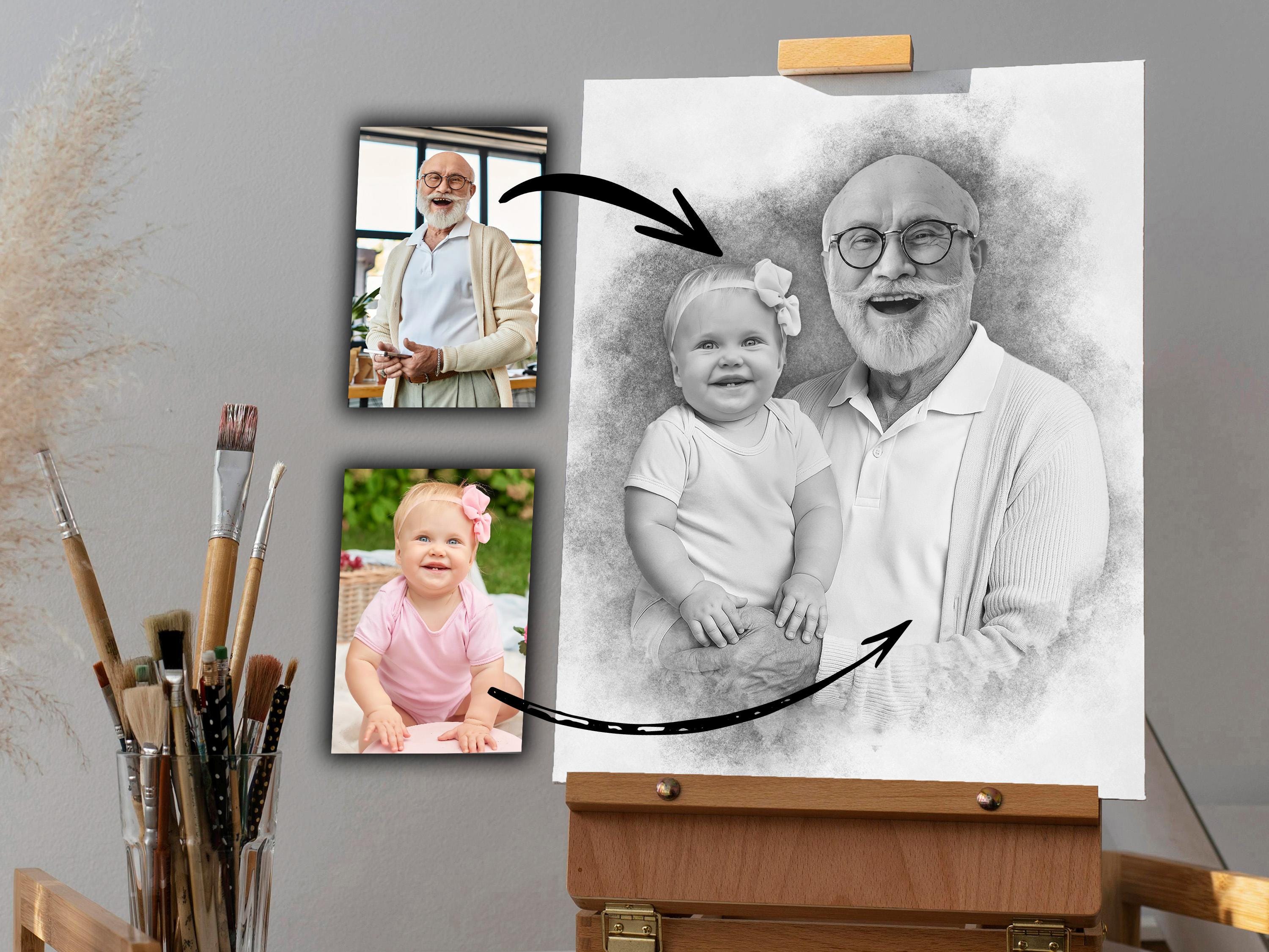 Memorial Photo Gift: Custom Digital Portrait, Combine Photos (Digital Download)