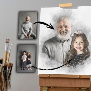 Add Deceased Loved One to Photo, Memorial Gift, Add Person to Photo, Family Portrait Different Photos, Combine Photos, Gift for Dad Mom