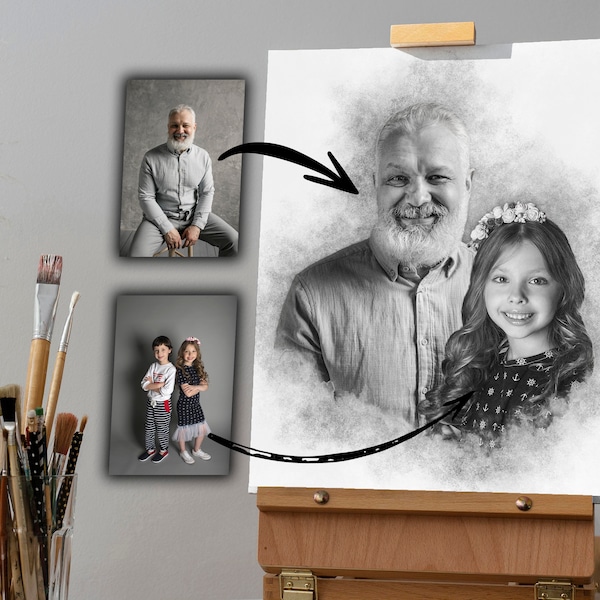 Aangepaste fotocombinatie: overleden dierbare toevoegen (digitale download)