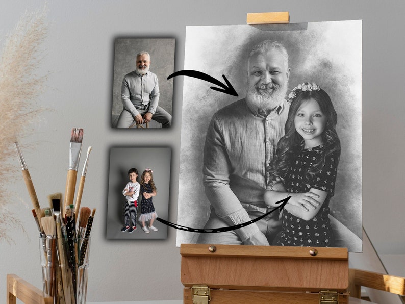 Add Deceased Loved One to Photo - Add Person to Photo - Family Portrait From Different Photos - Combine Photos, Gift for Dad Mom Add Someone 