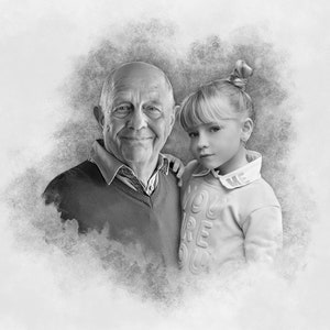 Ajouter un être cher à une photo, perte du père et de la mère, portrait de famille à partir de photos, combiner des photos, cadeau de Noël, cadeau commémoratif pour papa et maman, cadeau image 5