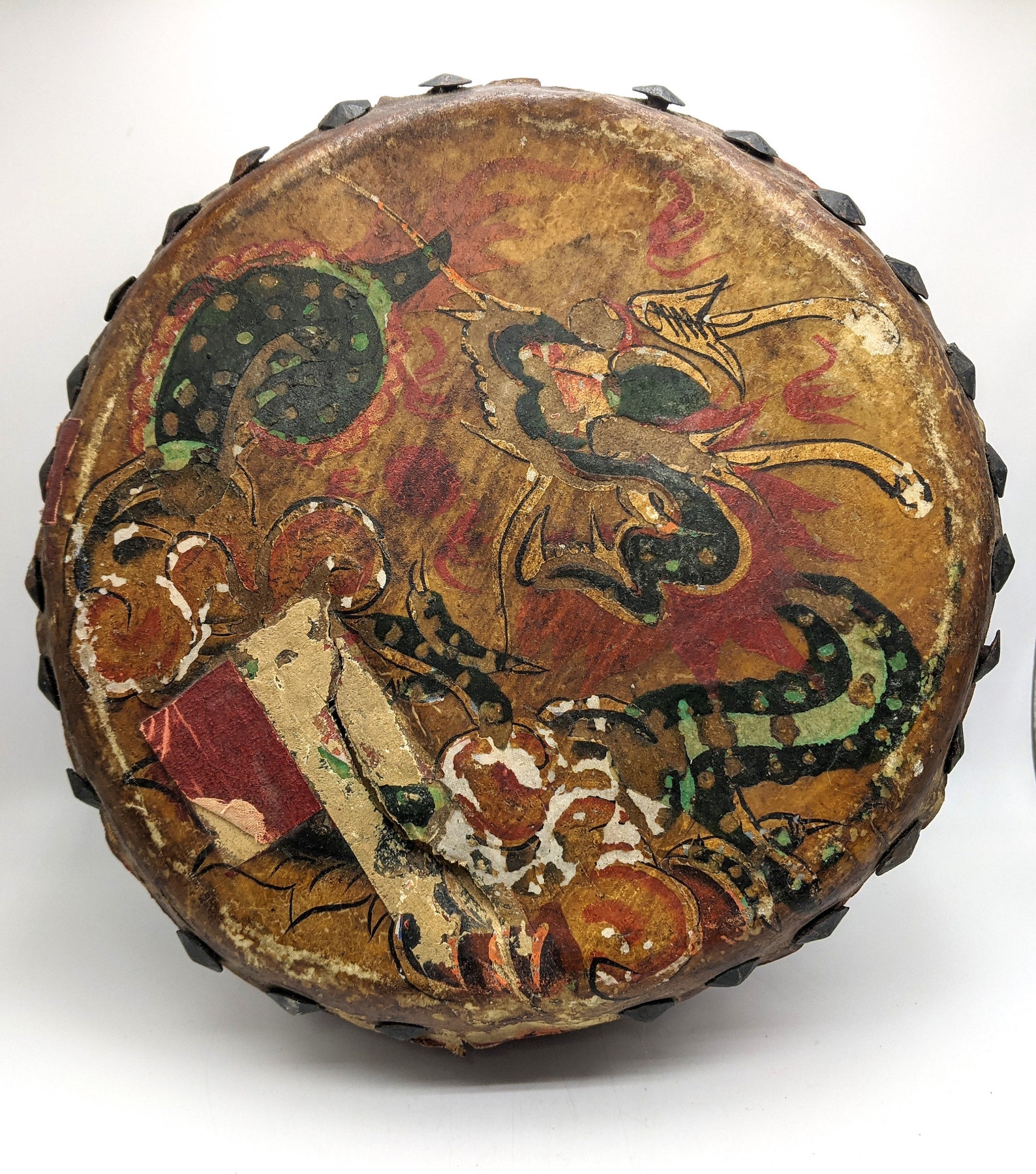 Chinese Tackhead 9 Tomtom Drum From Canton Circa 1920 Etsy