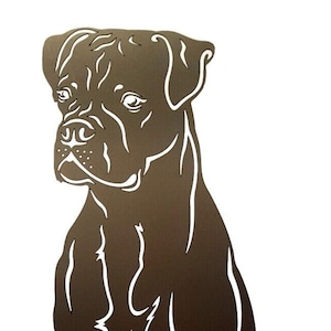 Figure Boxer Height approx. 80 cm Garden Stake Rust Decoration Dog Figure Dog Stake