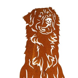 Figur Berner Sennenhund Höhe ca. 80 cm Gartenstecker Rost-Deko Hundefigur