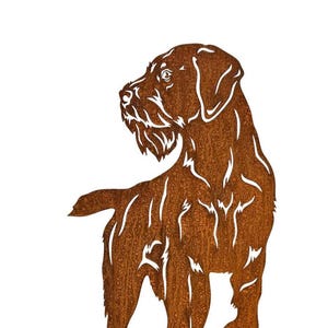 Figur Deutsch Drahthaar Höhe ca. 80 cm Gartenstecker Rost-Deko Hundefigur Hund Vorsteherhund