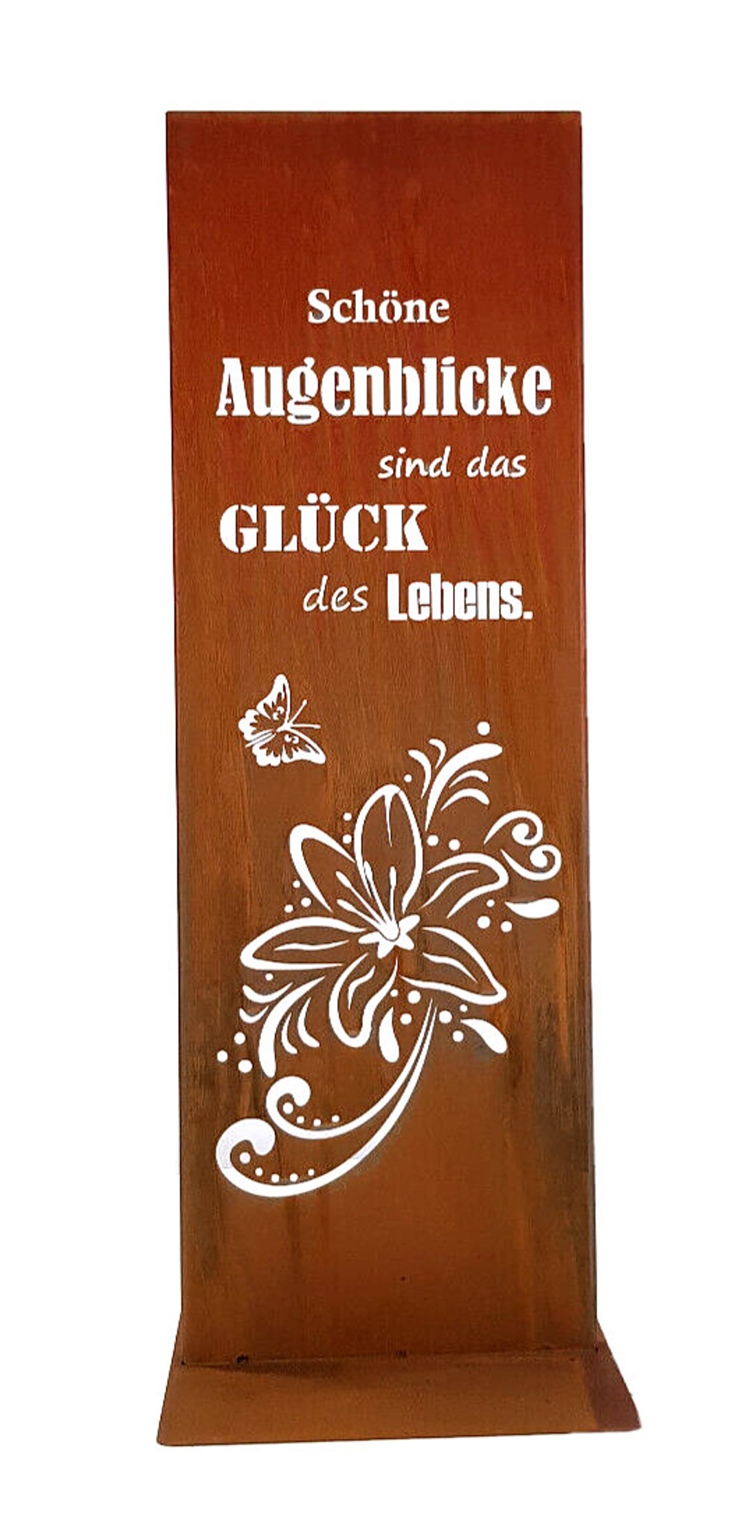 Stele Lilie Edelrost Rostdeko Aufsteller Mit Spruch Etsy