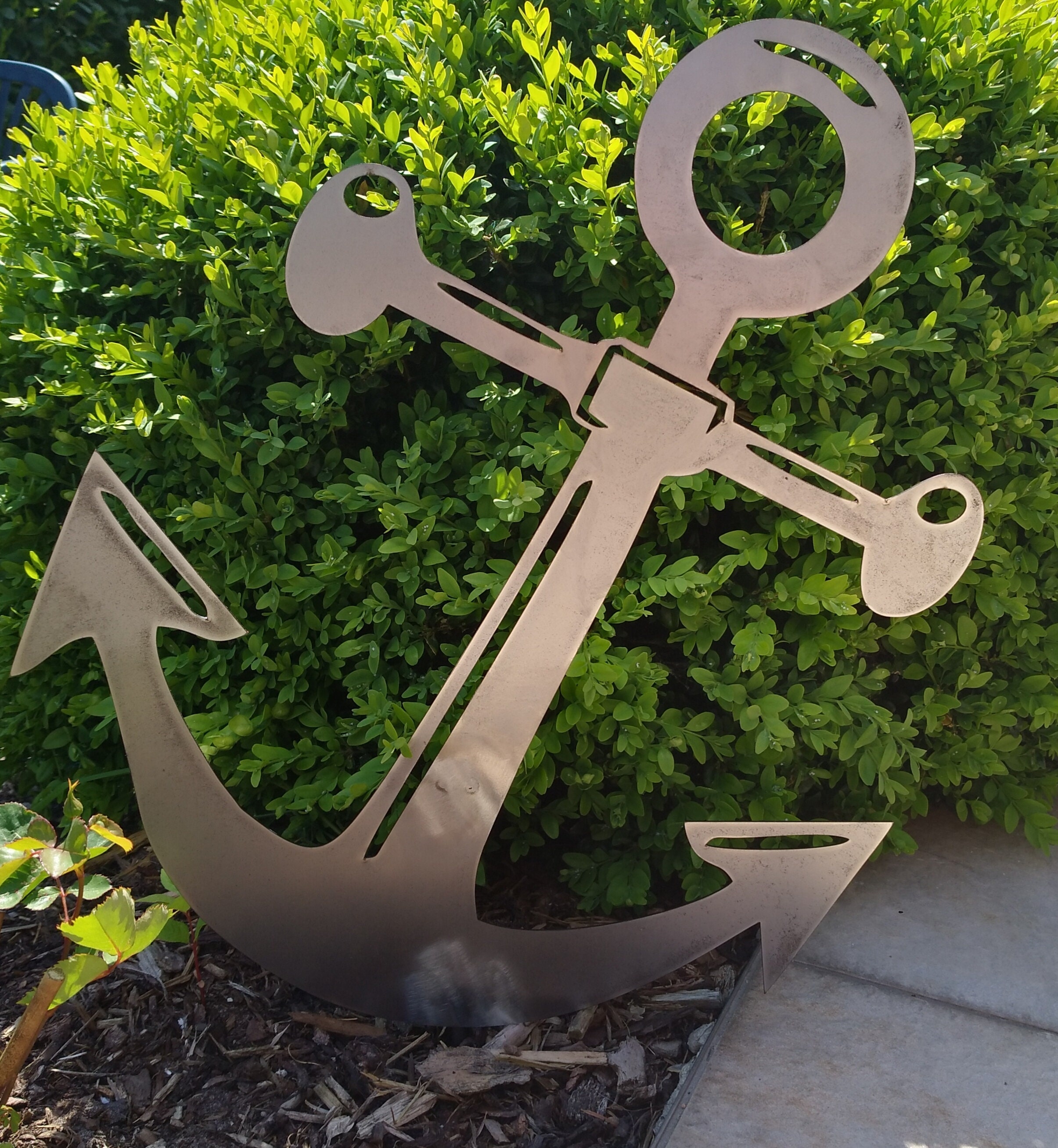 Anker Gartenstecker Mit Seil – Rostfigur, 100 Cm (Anker Ca. 40x40 Cm), Maritime Gartendeko Aus Metall