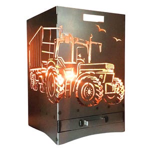 Fire basket IHC 1455 with ash drawer 40x40x60 cm very stable fire barrel Case fire pit tractor grill