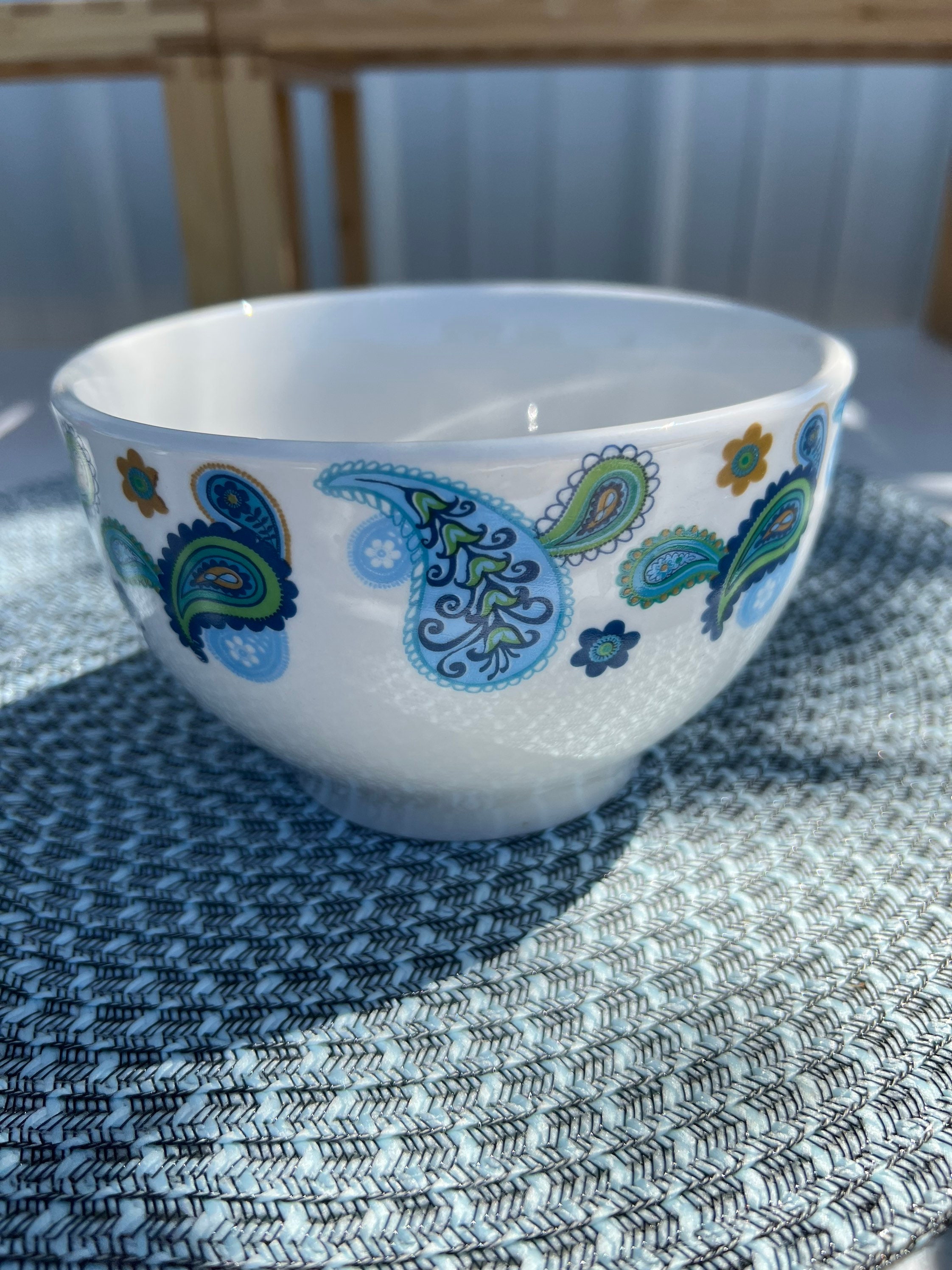 Royal Norfolk Greenbrier Paisley Blue Green Coupe Cereal Bowl Etsy