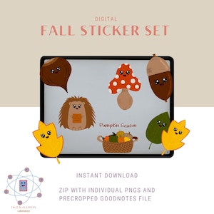 Fun Fall Digital Sticker Pack für Goodnotes und PNG Dateien | Herbst digitale Sticker für digitale Planer von Digital Planners Laboratory