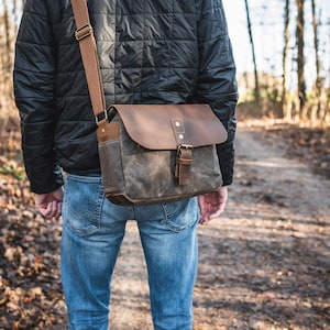 Borsa per fotocamera, borsa a tracolla, tela, retrò, vintage, idrorepellente, DSLR, DSLM