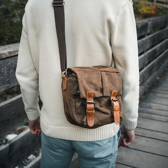 Camera bag, photo bag, canvas, retro, vintage, water-repellent, DSLR, DSLM