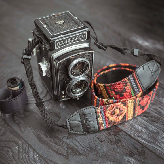 Camera strap, shoulder strap vintage/boho/retro, customizable, Sony/Canon, Nikon/Olympus/Pentax