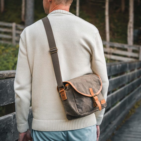Photography camera bag, photo bag, canvas, retro, vintage, water-repellent, DSLR, DSLM