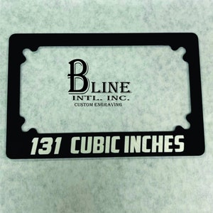 Harley Motorcycle license plate  frame 131 cubic inches
