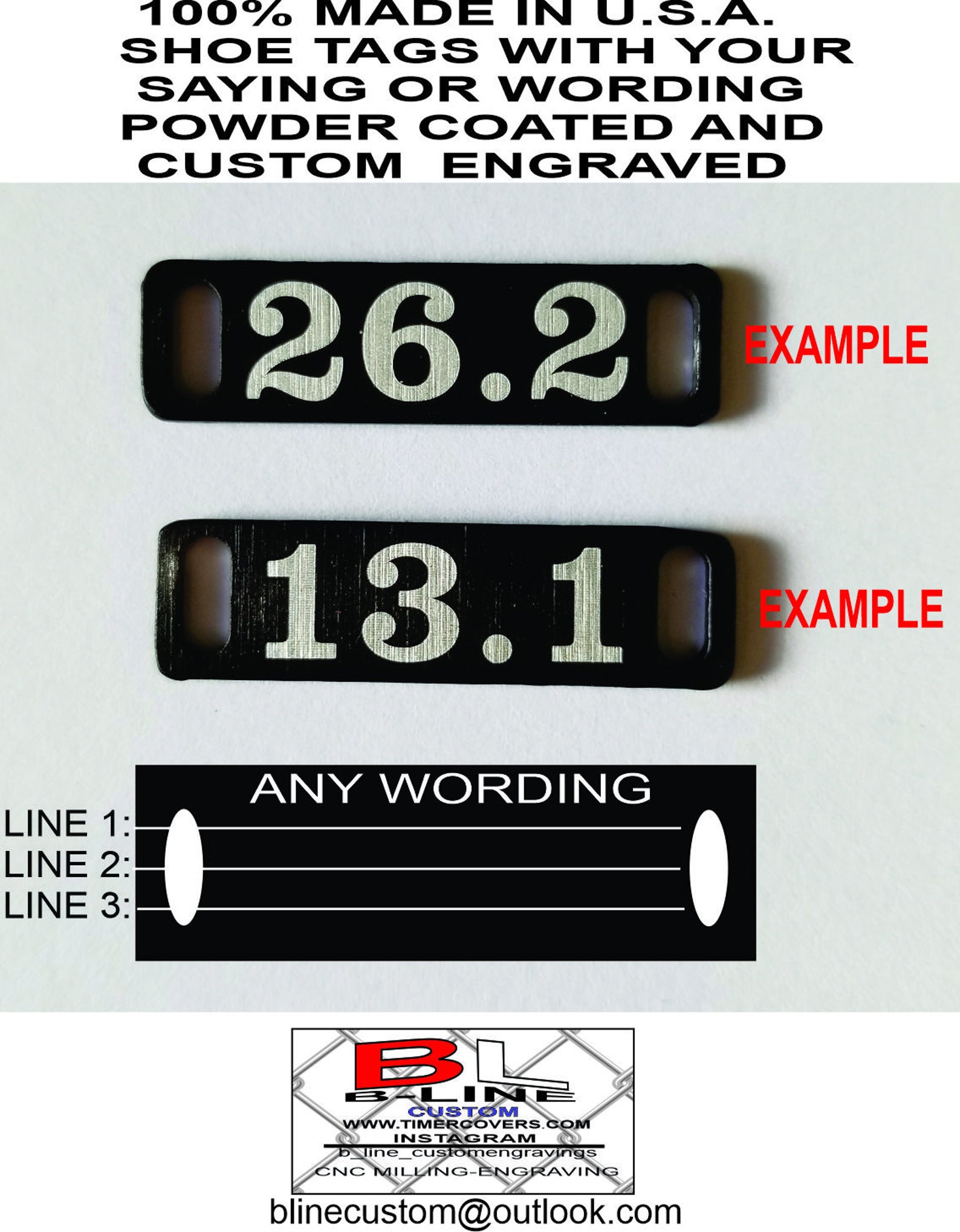 Shoe Tags Custom With Your Wording Made in USA Runners Gear Etsy