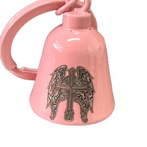 Biker Bell motorcycle bell  Angel Cross engraving, good luck charm