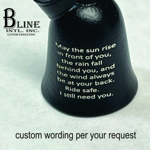 Motorcycle biker bell custom, biker bell, gremlin bell, engraved, biker gift, good luck charm, biker gift