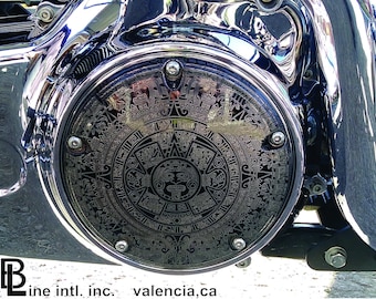 Harley Davidson Chrome Derby Cover: Aztec Calendar, Twin Cam & Milwaukee 8