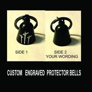 engraved protector, biker, gremlin bell, custom