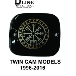 Harley twin cam master break cover, Nordic Compass, Vegvisir engraving