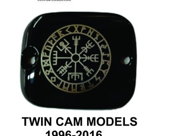Harley twin cam master break cover, Nordic Compass, Vegvisir engraving