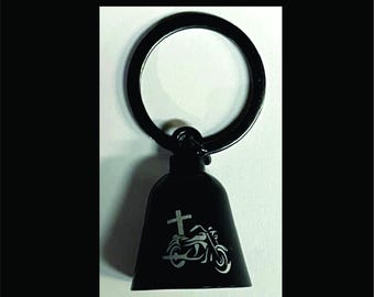Engraved Motorcycle Gremlin Bell: Holy Cross Biker Bell, Custom Wording