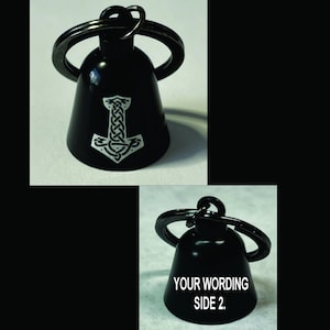 Martillo de Thor personalizado, Moljinor, jinete, gremlim, campana de motociclista con texto grabado