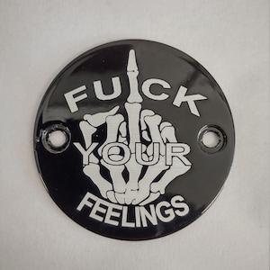 Harley davidson custom timer cover Fuck your feelings engraving, milwaukee 8, twin cam, sportster