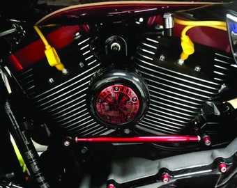 Copri timer Harley Custom, bussola nordica, vegvisir, verniciato a polvere, inciso, doppia camma