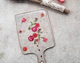 Flower Charcuterie Board, Floral Kitchen Decor, Wedding Gift, Unique Gift for Her, Cottagecore Decor, Housewarming Gift, Gift for Mom
