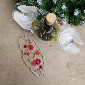 Floral Resin Wine Butler, Champagne butler, caddy, bottle holder, housewarming gift, wine lover, Mothers Day Gift, Unique Gift for Her