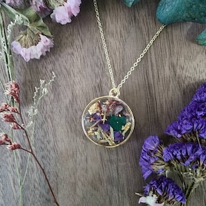 Custom Pendant Bridal Bouquet Preservation, Personalized Wedding Necklace, Dried Flower, Floral Jewelry, Wedding Gift Necklace Real Flowers