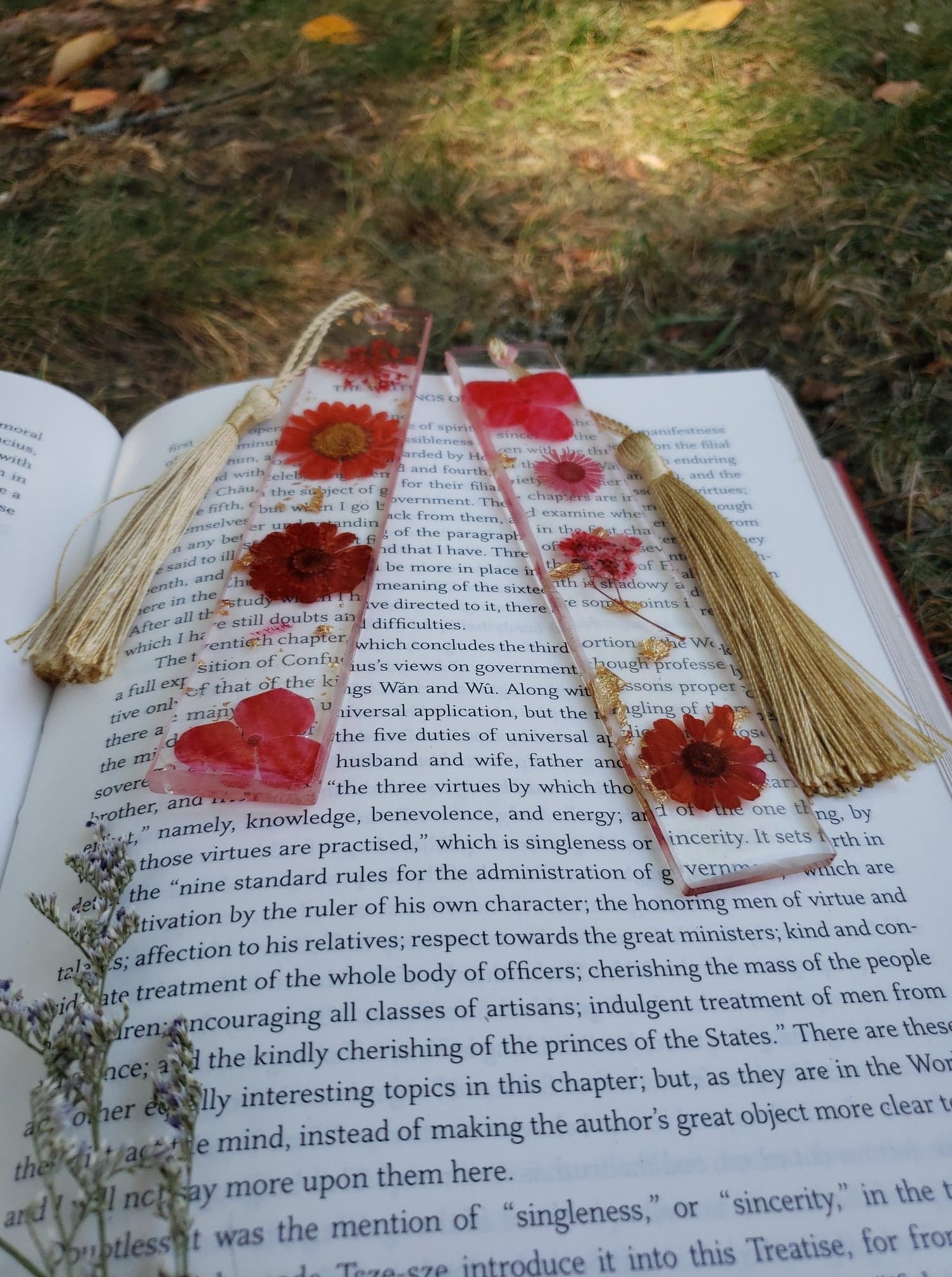 Pressed Flower Bookmark, Handmade Floral Bookmark, Book Lover Gift ...
