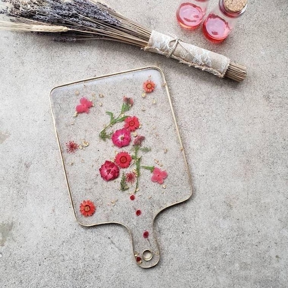 Flower Charcuterie Board, Floral Kitchen Decor, Wedding Gift, Unique Gift for Her, Cottagecore Decor, Housewarming Gift, Gift for Mom