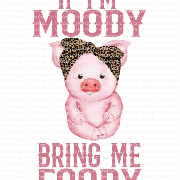 If I'm Moody Bring Me Foody Funny Ready to press sublimation transfer