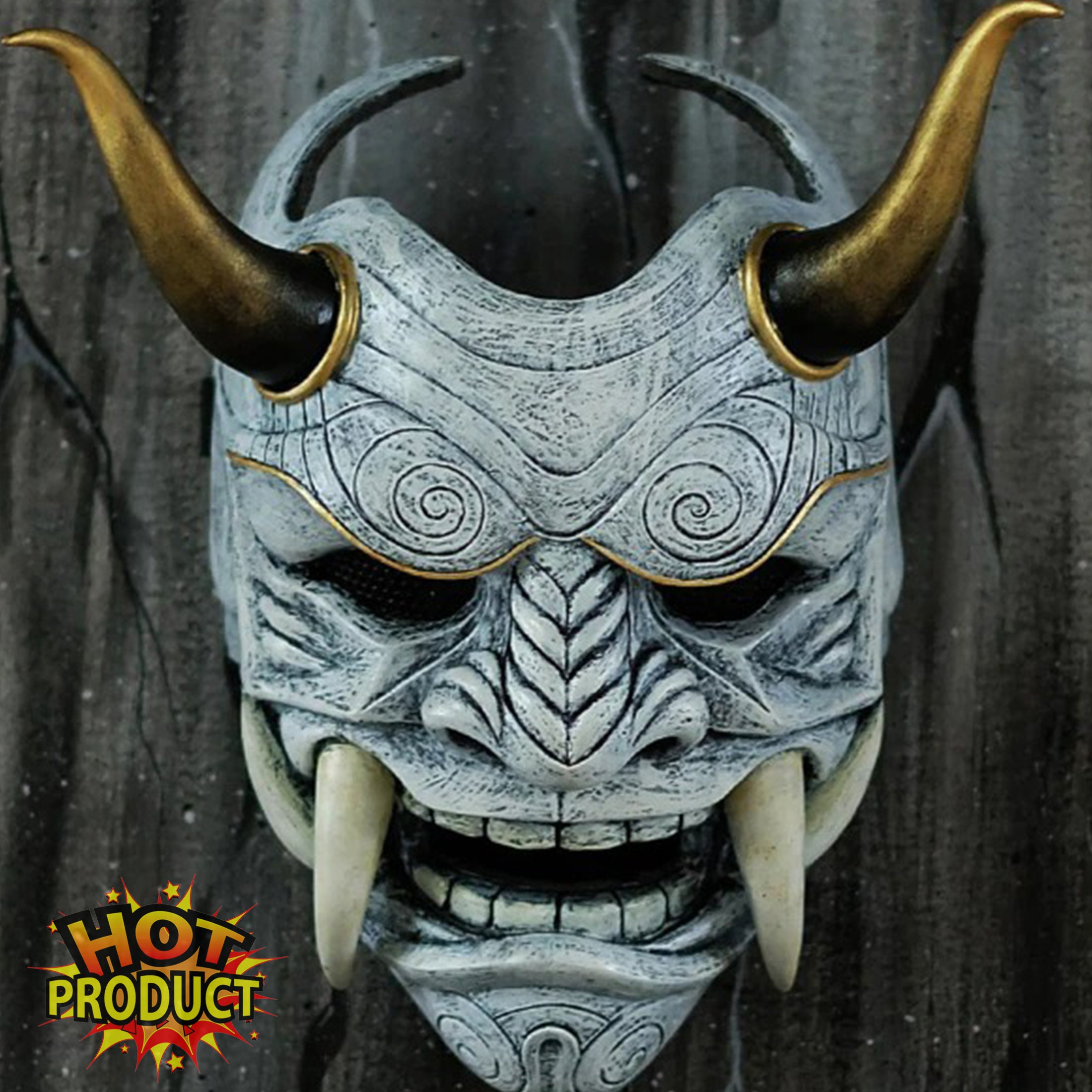 Samurai mask red devil mask Halloween cosplay mask Japanese Etsy