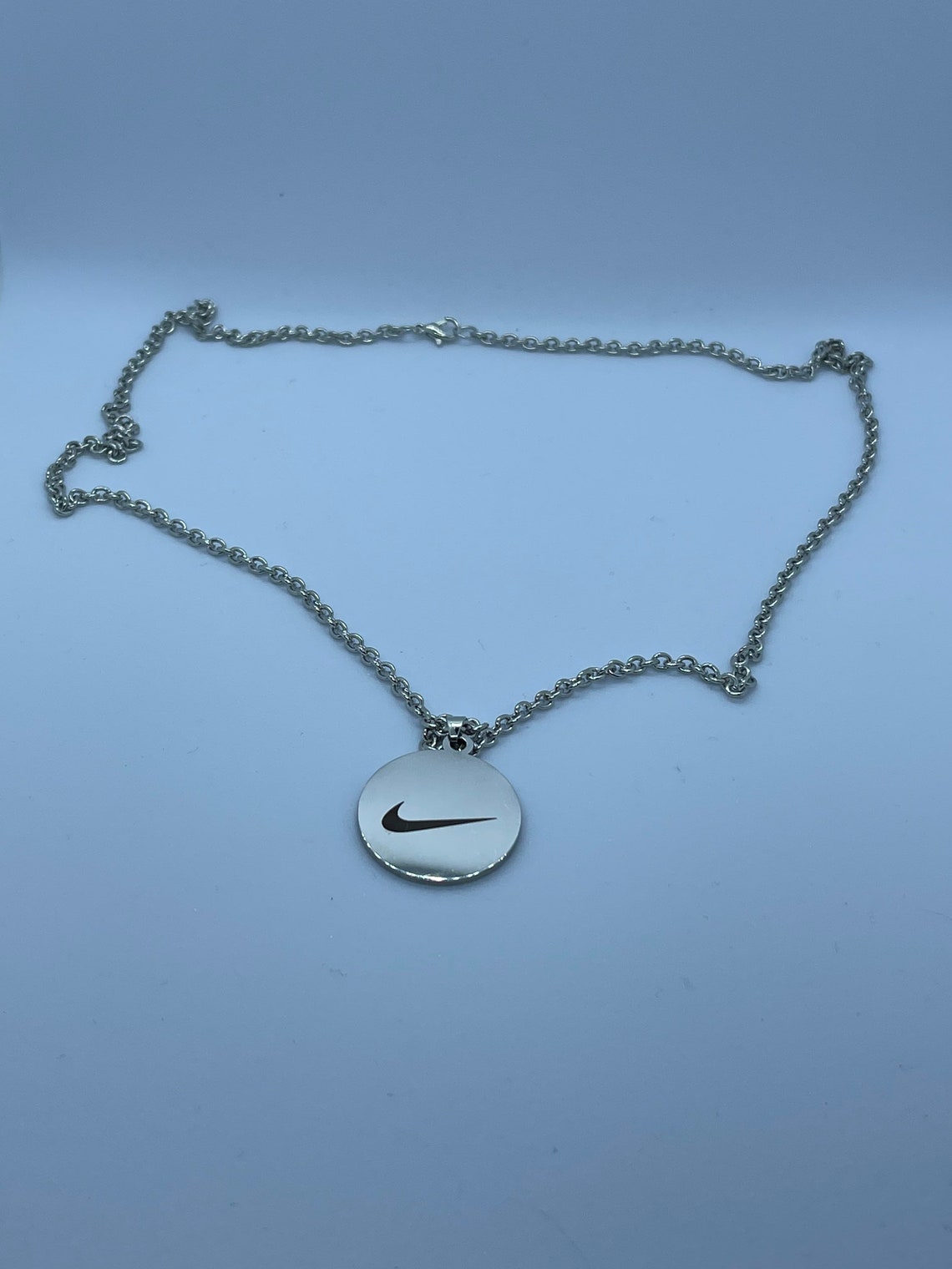 Nike swoosh pendant necklace in silver Excellent gift idea Etsy