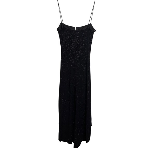 Vintage Y2K City Triangles Black Sparkly High Low Midi Dress Women's Size Medium