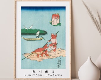 Kuniyoshi Utagawa Ukiyoe/Personified gold fish/funny ukiyoe/Vintage Japanese Poster Decor/woodcut illustration/kingyo zukushi/Gold Fish #5