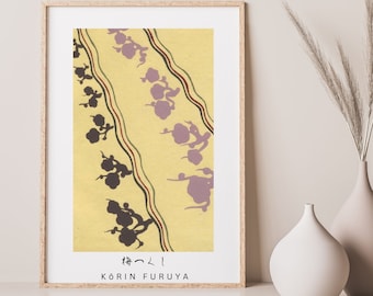 Korin Furuya Vintage Japanese Poster Wall Art Decor/Woodblock printed/Japanese apricot/digital download/Japanese retro poster/Ume flower #16
