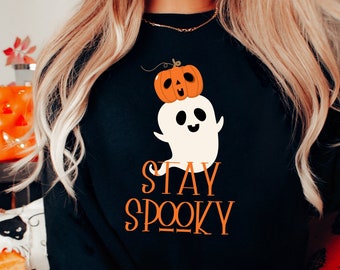 Bleib Spooky Kürbis Geist PNG/niedlicher Kürbis Geist Halloween png/Herbst Herbst PNG/spooky Jahreszeit png/pngfor POD Artikel/Geist png