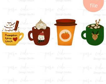Herbst Kaffee PNG/niedlicher Herbst trinkt PNG/Thanksgiving Shirt png/Kaffeeliebhaber png/Kürbisgewürz png/Herbstkaffee png/png für Shirt, Becher, POD